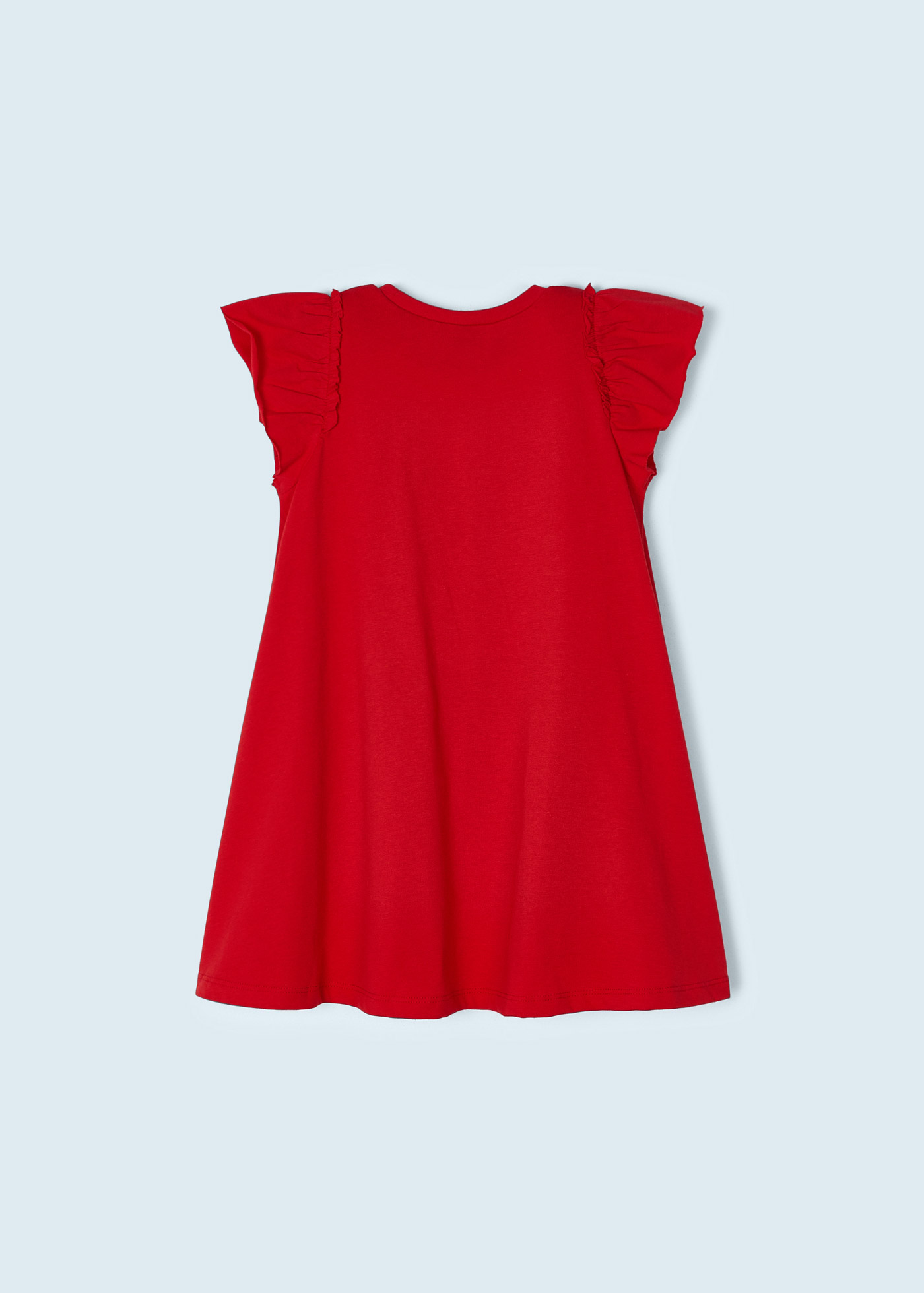 Vestido com apliques e bolsa de algodão para menina