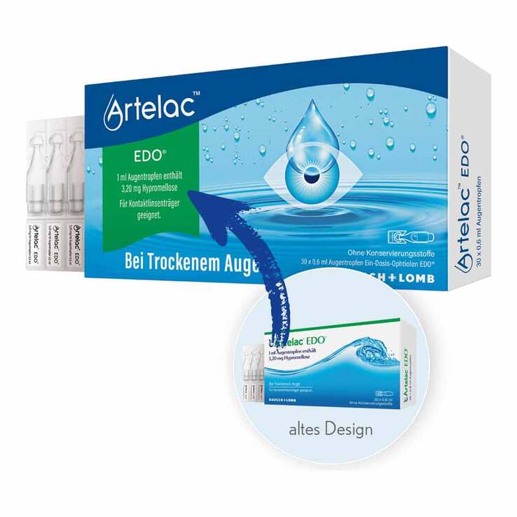 Artelac® EDO® Augentropfen, Tränenersatzmittel, 30X0.6 ml