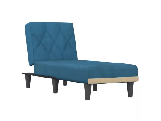 Chaise longue bleu velours