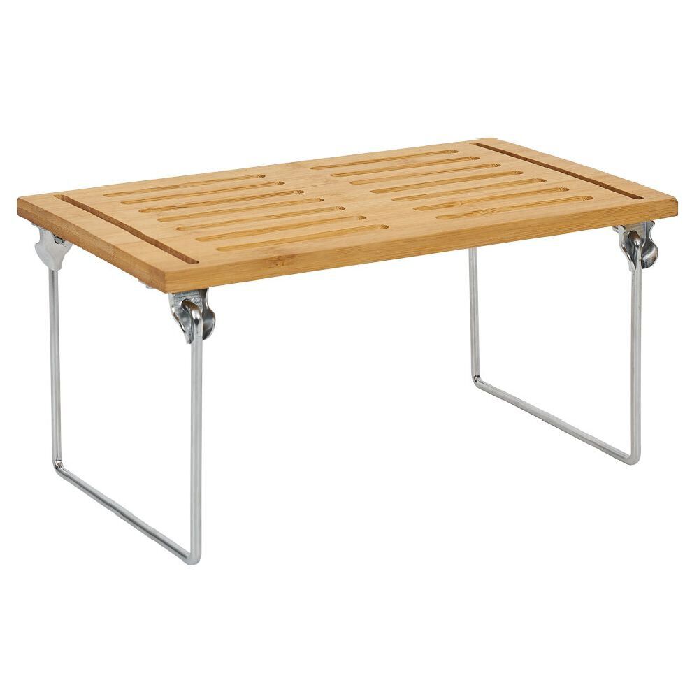 Étagère en bambou sur pieds en fer 30x15xH18cm