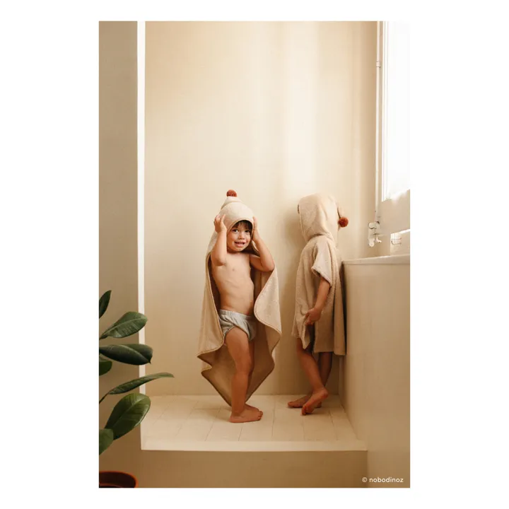 Nobodinoz Cape de bain So Cute en coton bio | Sable