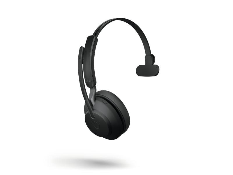 Jabra Headset Evolve2 65 Mono UC Schwarz, USB-A, inkl. Lade Jabra Bluetooth Headset für das Büro, Home Office oder für Unterwegs