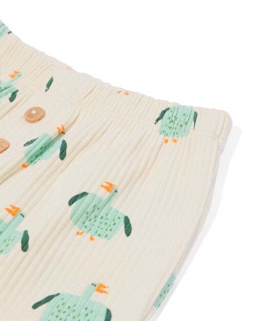 legging nouveau-né côtelé oies blanc cassé