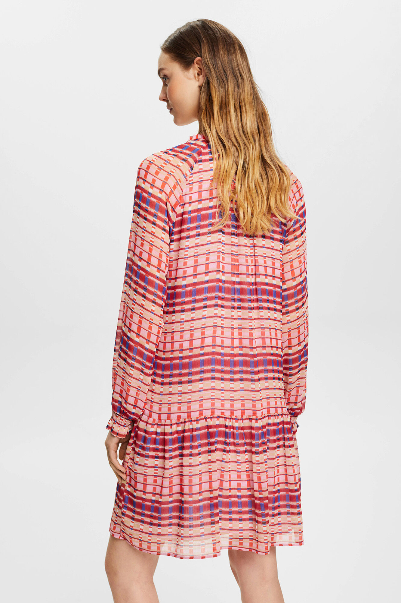 Vestido midi de chiffon estampado - Multicolorido