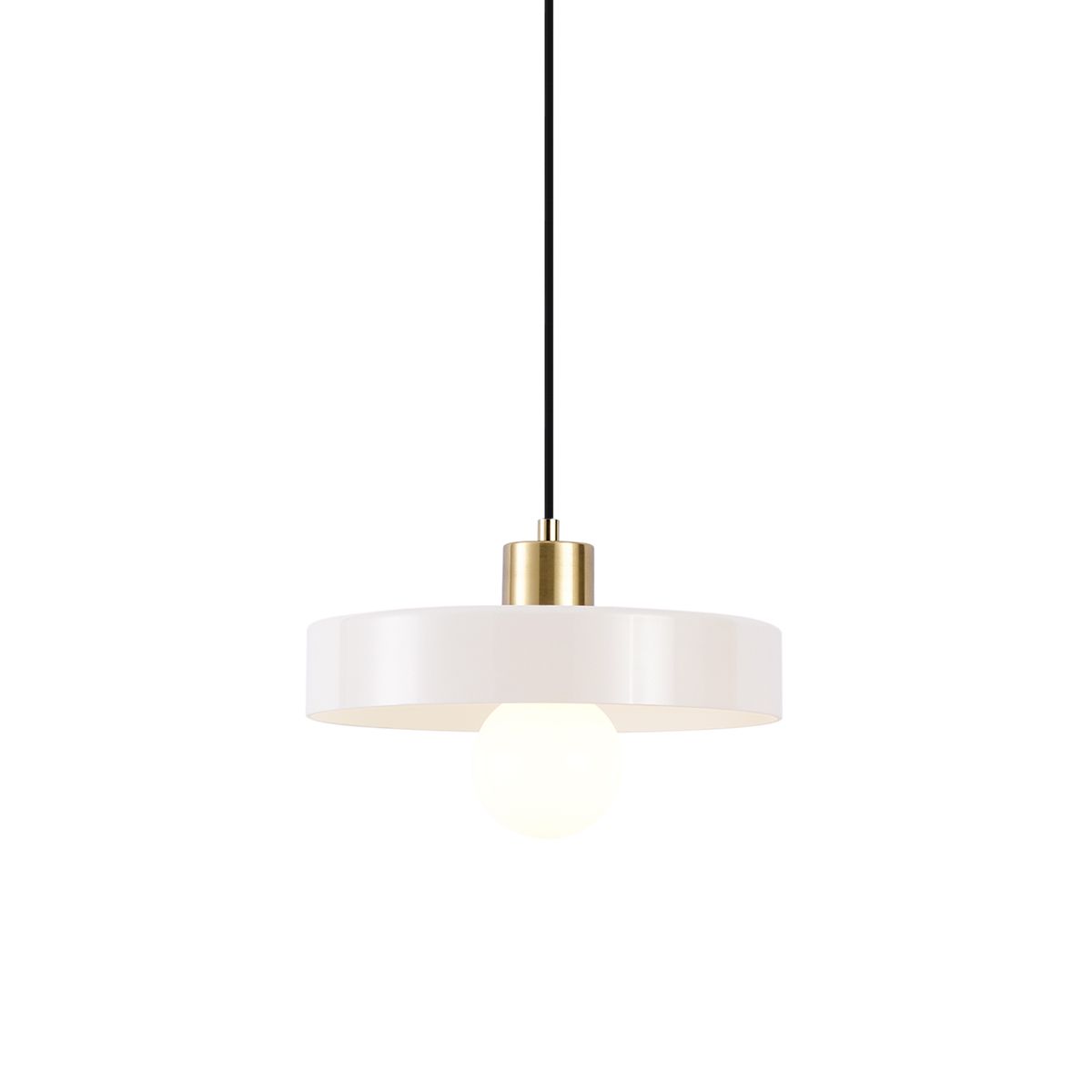 Retro hanglamp goud met beige glas - Jina