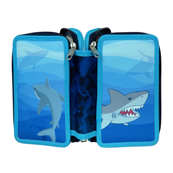 Shark Alarm - Federmäppchen mit 3 Fächern - 30-teilig