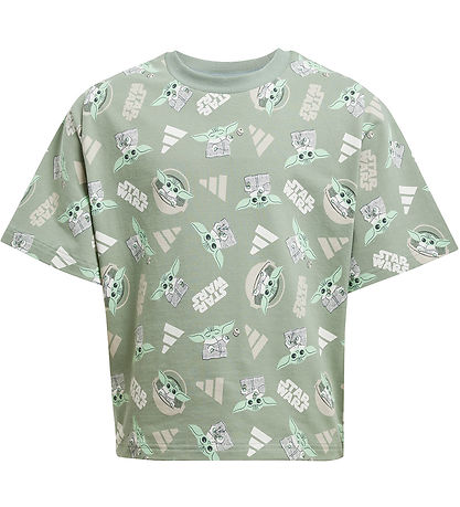 adidas Performance T-Shirt - Star Wars Mandalorian - Silbergrün