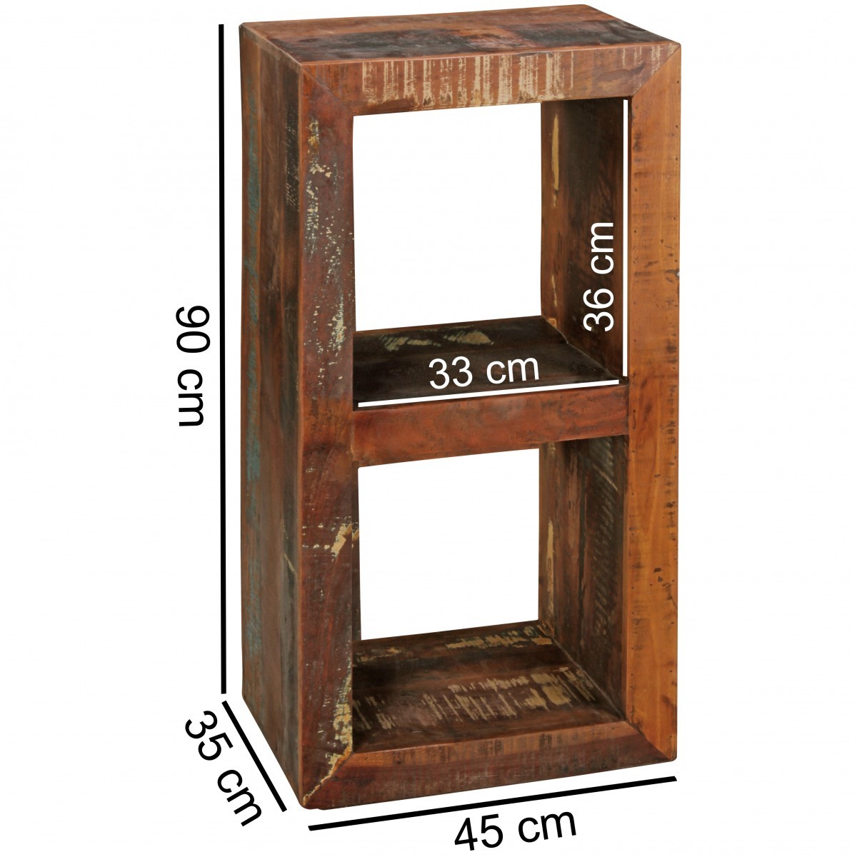 Standregal - braun - Mango massiv