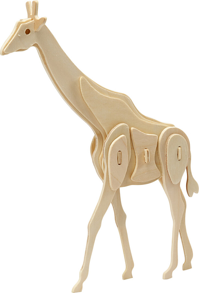 3D Træ Puslespil - Giraf - 20X4,2X25 CM