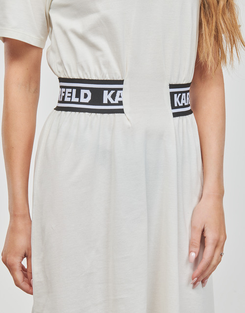 Karl Lagerfeld - PIQUE POLO DRESS Blanco / Negro