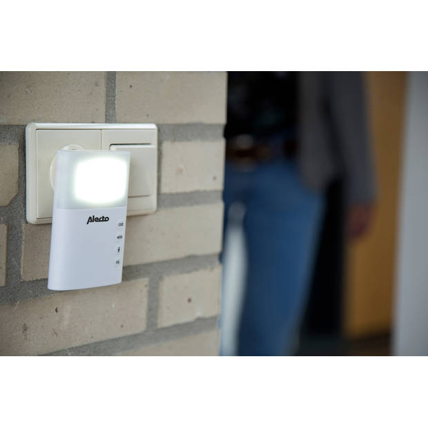 Draadloze deurbel met flitslicht Alecto Wit