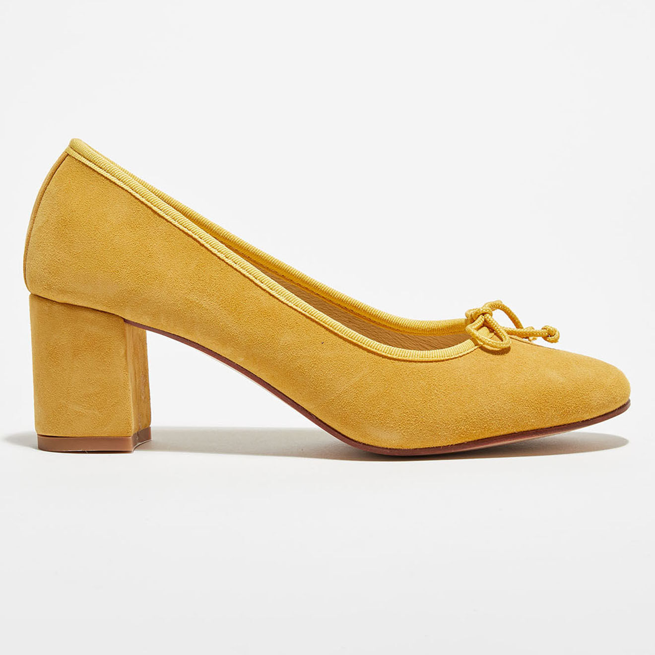 Quartier Latin Ballerines en Velours de Cuir Sophie soleil - Talon 6 cm