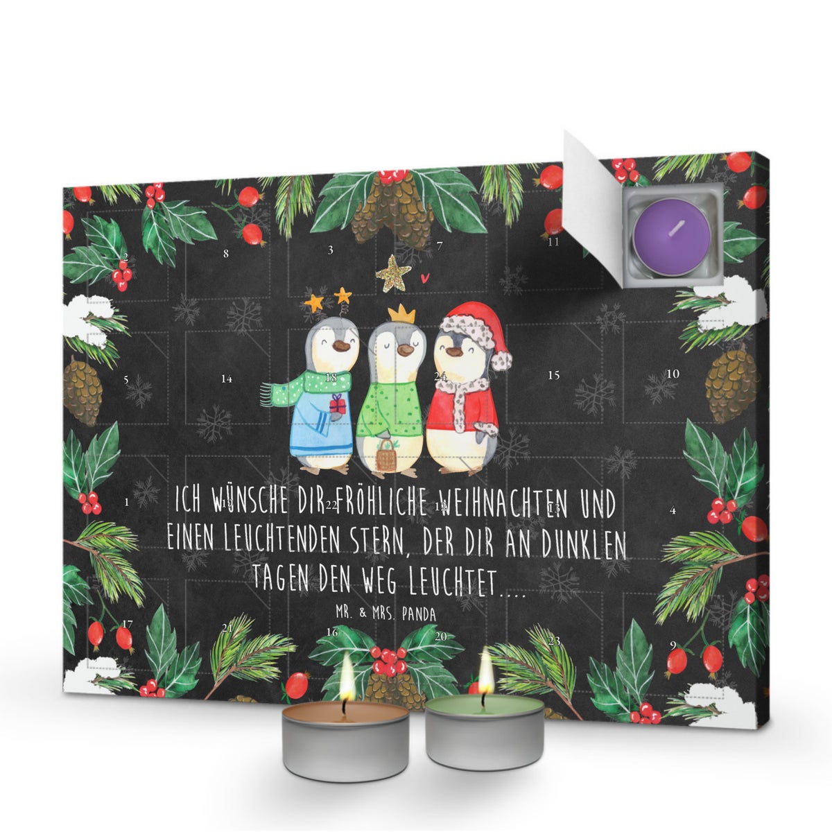 Mr. & Mrs. Panda Geurkaars Adventskalender Wintertijd Driekoningen - Zwart