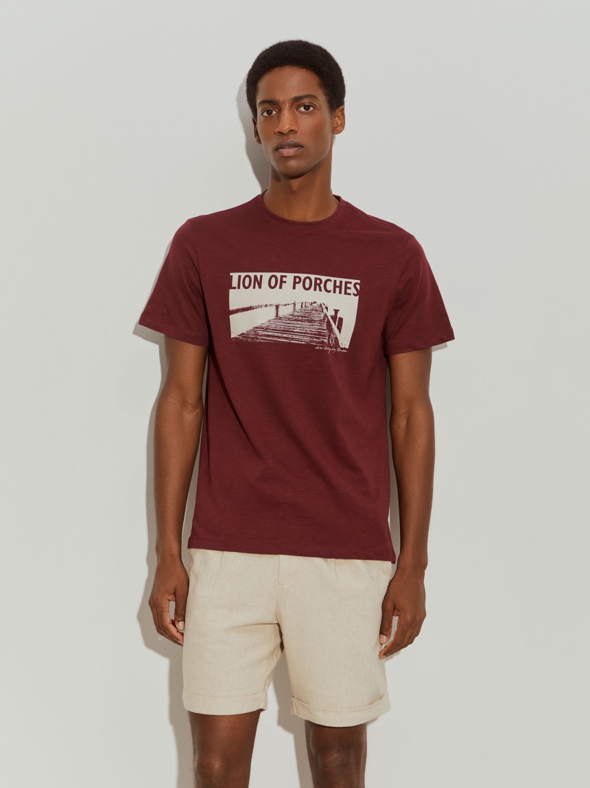 T-shirt de algodão com estampado