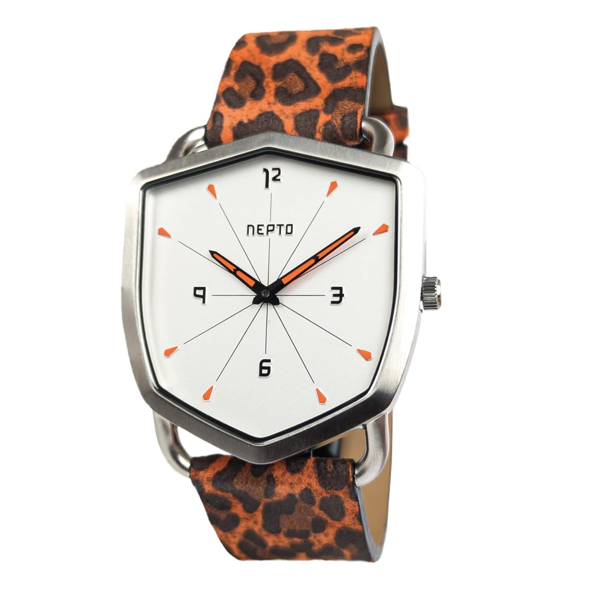 White Reverso - Cuir Léopard Orange