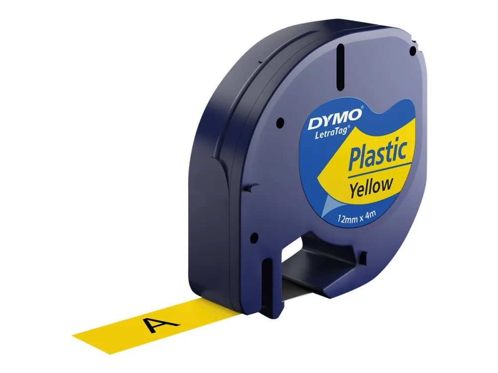 LabeltapeDYMO® LetraTAG 12mm x 4m gul plasttape