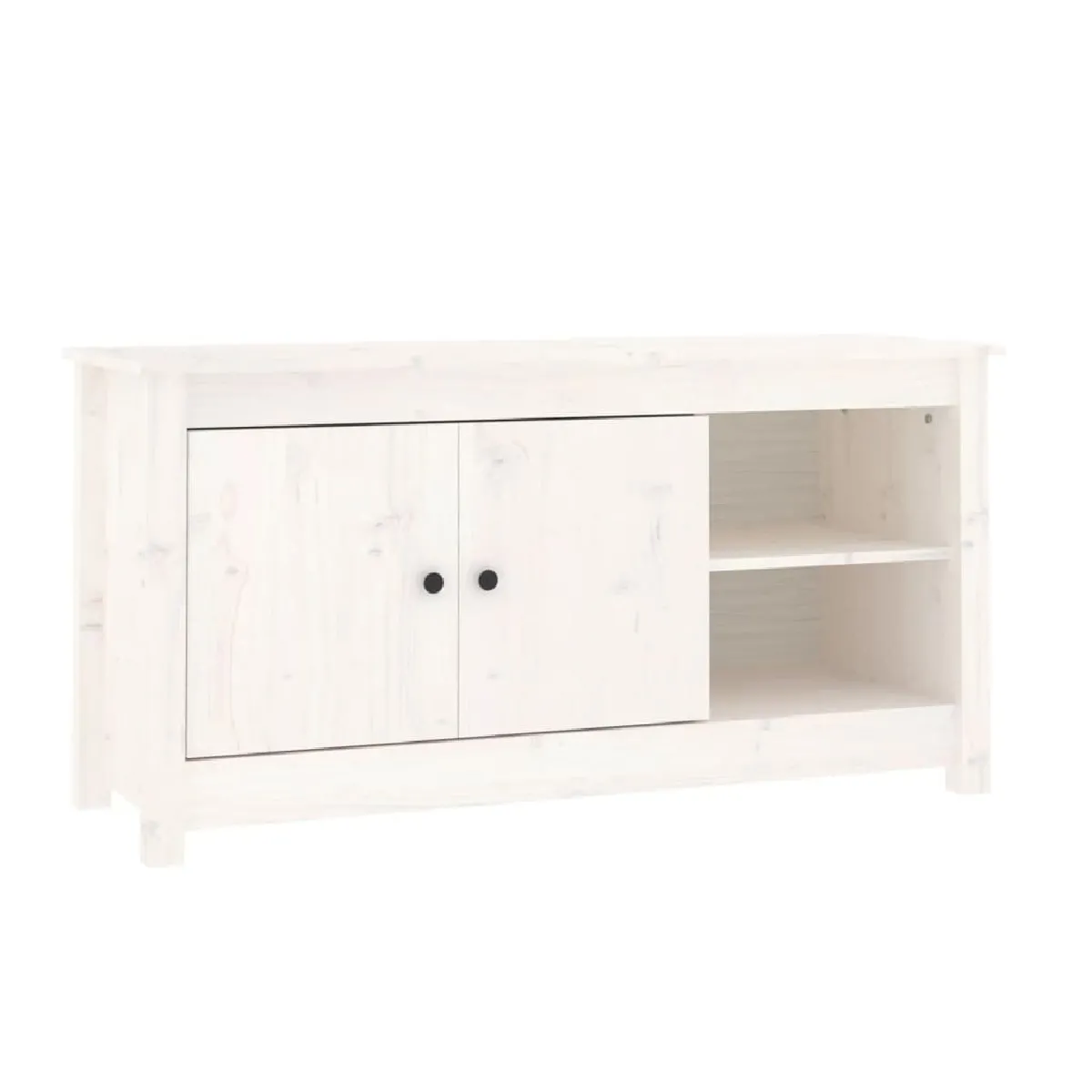 vidaXL Meuble TV - Blanc Bois de Pin Massif