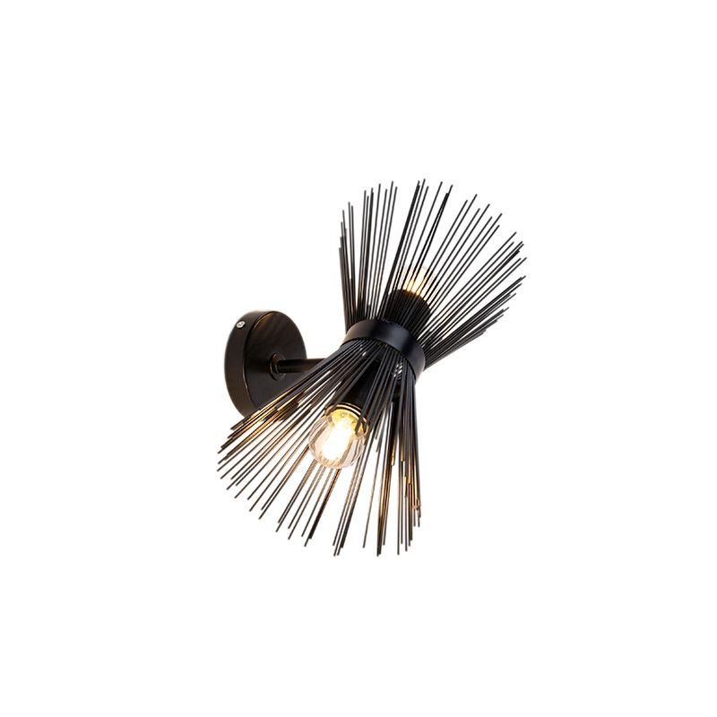 Art Deco wandlamp zwart 2-lichts - Broom