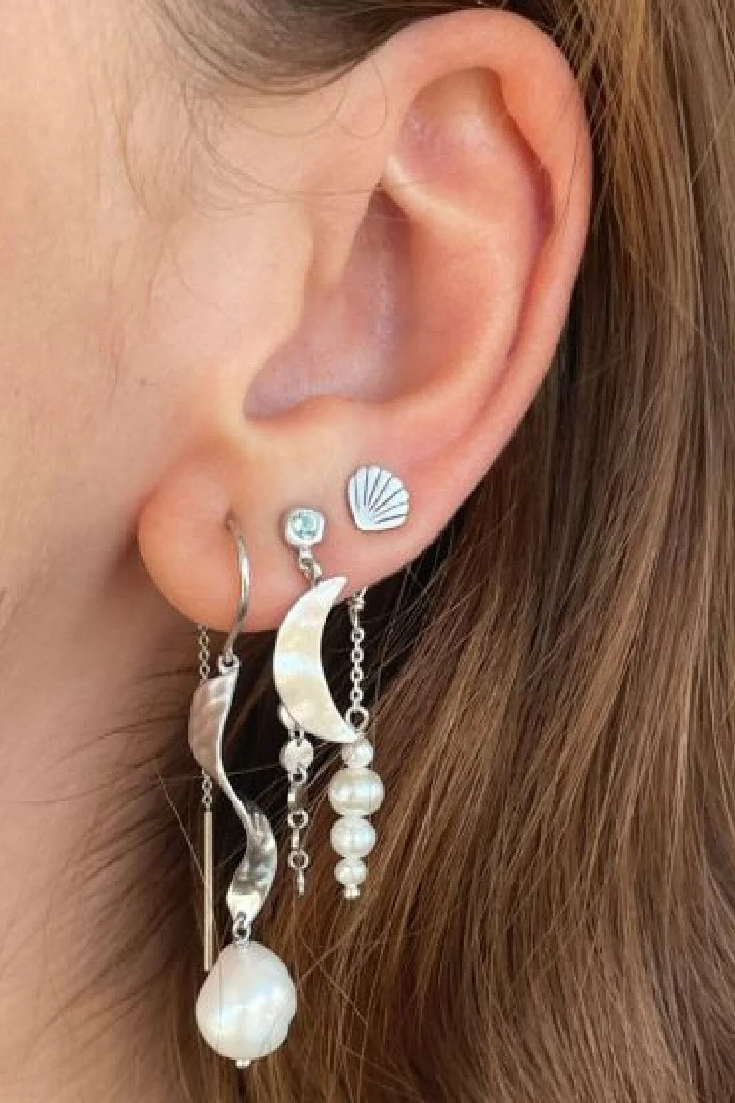 Stine A Tres Petit Vintage Shell Earring Silver