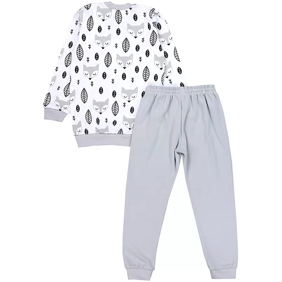 TupTam Kinder Jungen Pyjama Set Langarm 2-teilig grau