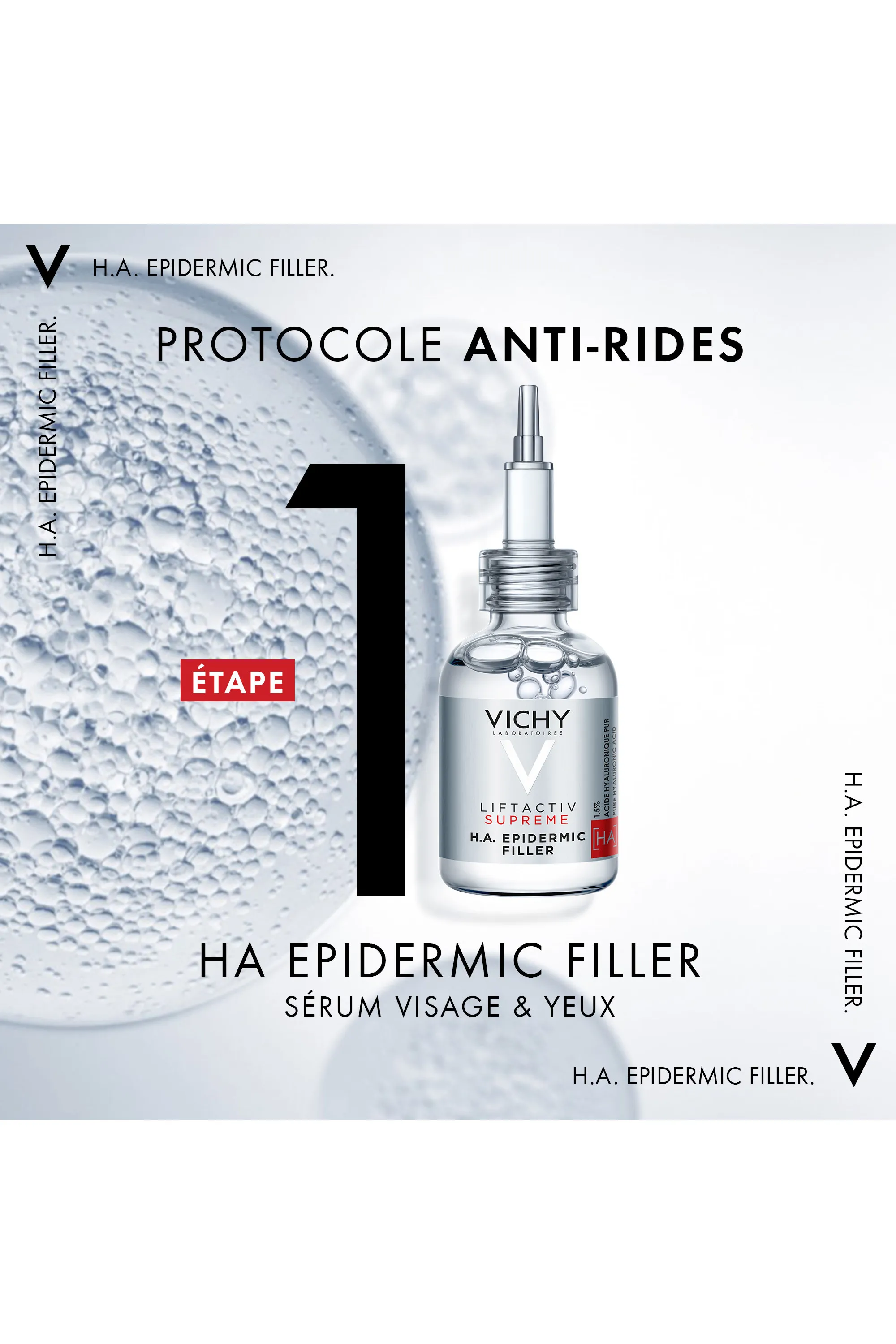 Vichy Sérum HA FILLER combleur anti-âge anti-rides à l’acide hyaluronique visage et yeux Liftactiv Supreme-30 ml