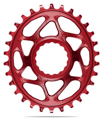 Plateau Ovale Narrow Wide AbsoluteBlack Boost Direct Mount pour Manivelles Race Face 12 V Rouge