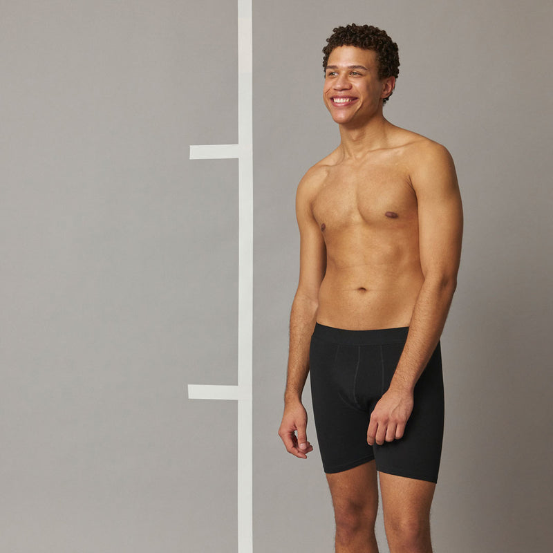 Lange Boxershorts ohne Logo aus Bio-Baumwolle Mix (Rot/Olive/Blau)