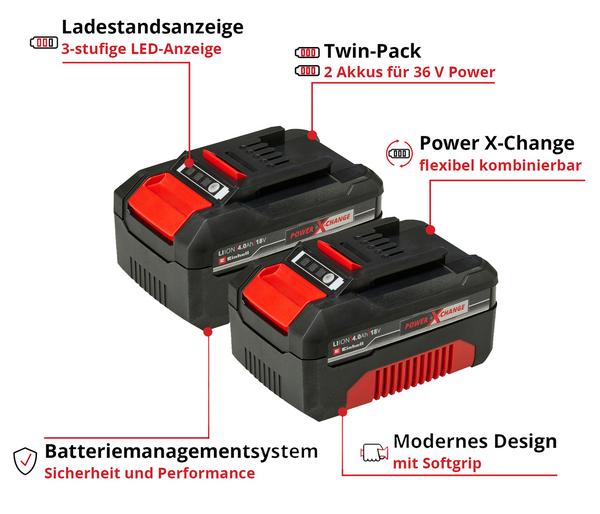 Einhell PXC-Twinpack, 2x 18V 4,0 Ah Akku