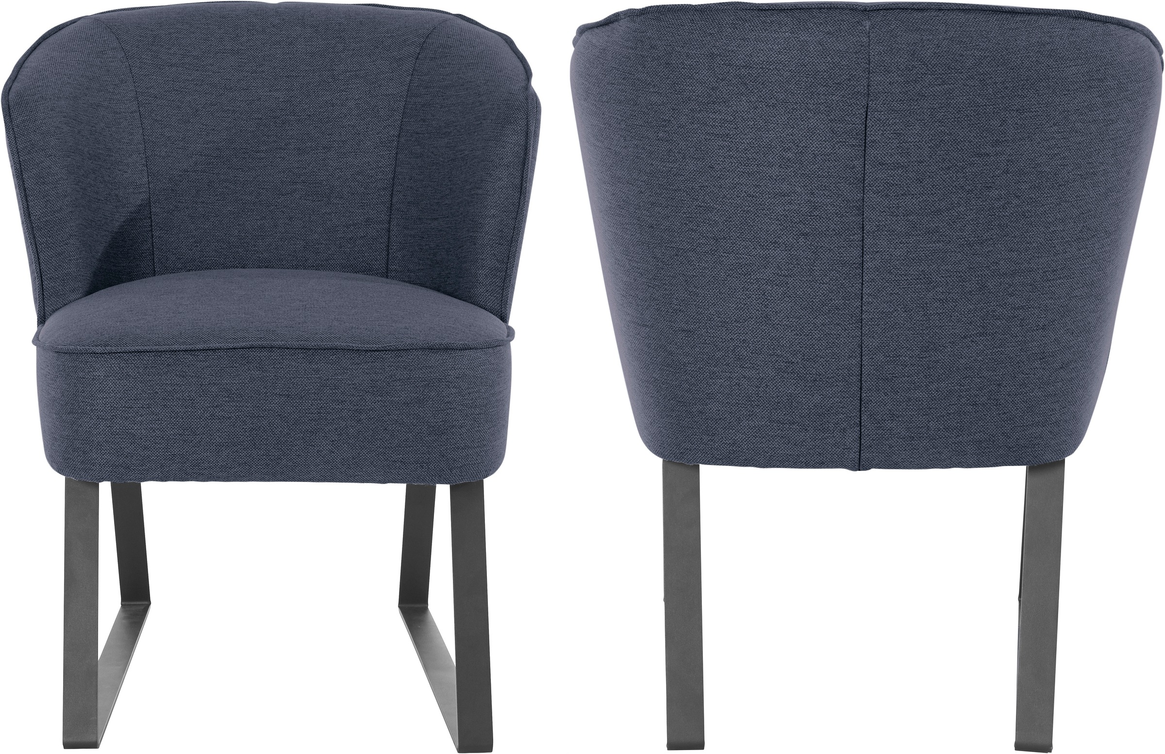 exxpo - sofa fashion Sessel »Americano, Loungesessel« mit Keder und Metallfüssen, Bezug in verschiedenen Qualitäten, 1 Stck.