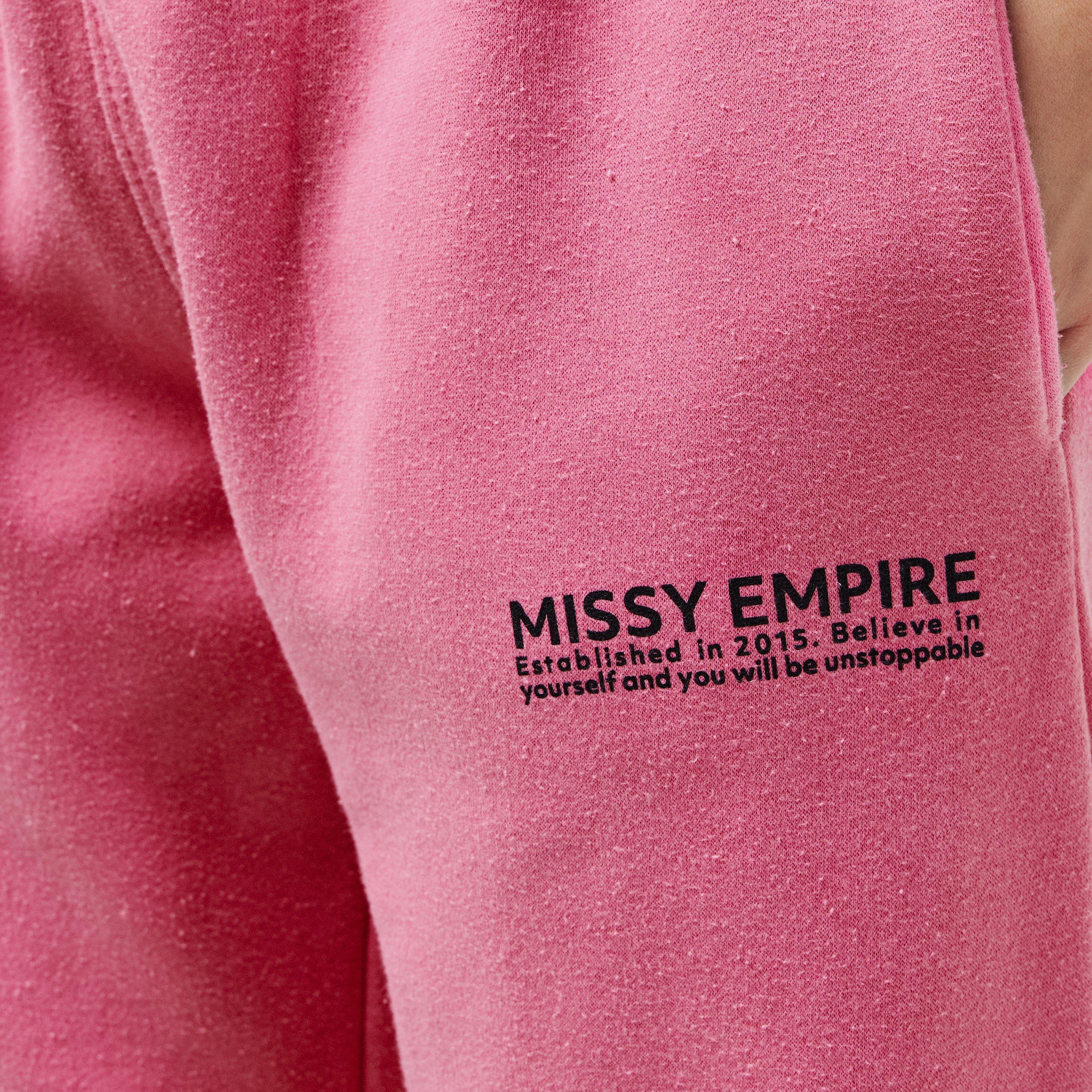 Missy Empire Imogen Pink Missy Empire Text Oversized Joggers