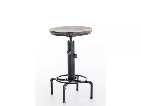 Table haute de bar - rund 39cm - Bois - Argent antique - Lumos