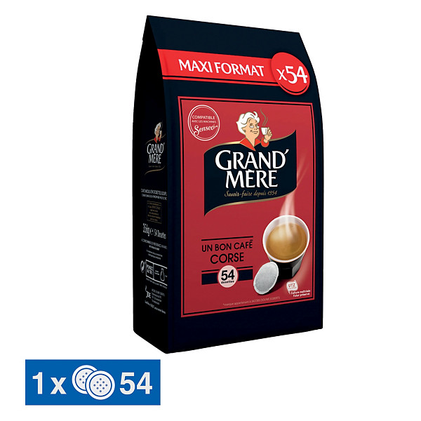 Café Grand’Mère Corsé, paquet de 54 dosettes souples