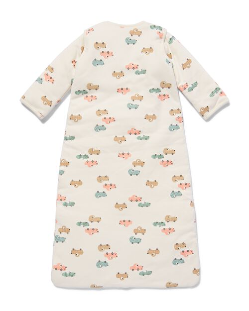 gigoteuse bébé manches amovibles velours matelassé voitures blanc cassé