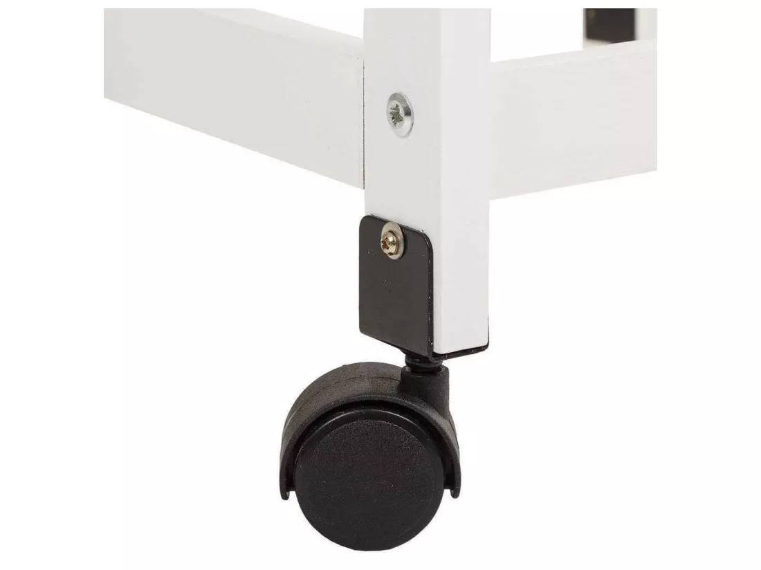 Chariot de cuisine en bois de pin et blanc dm