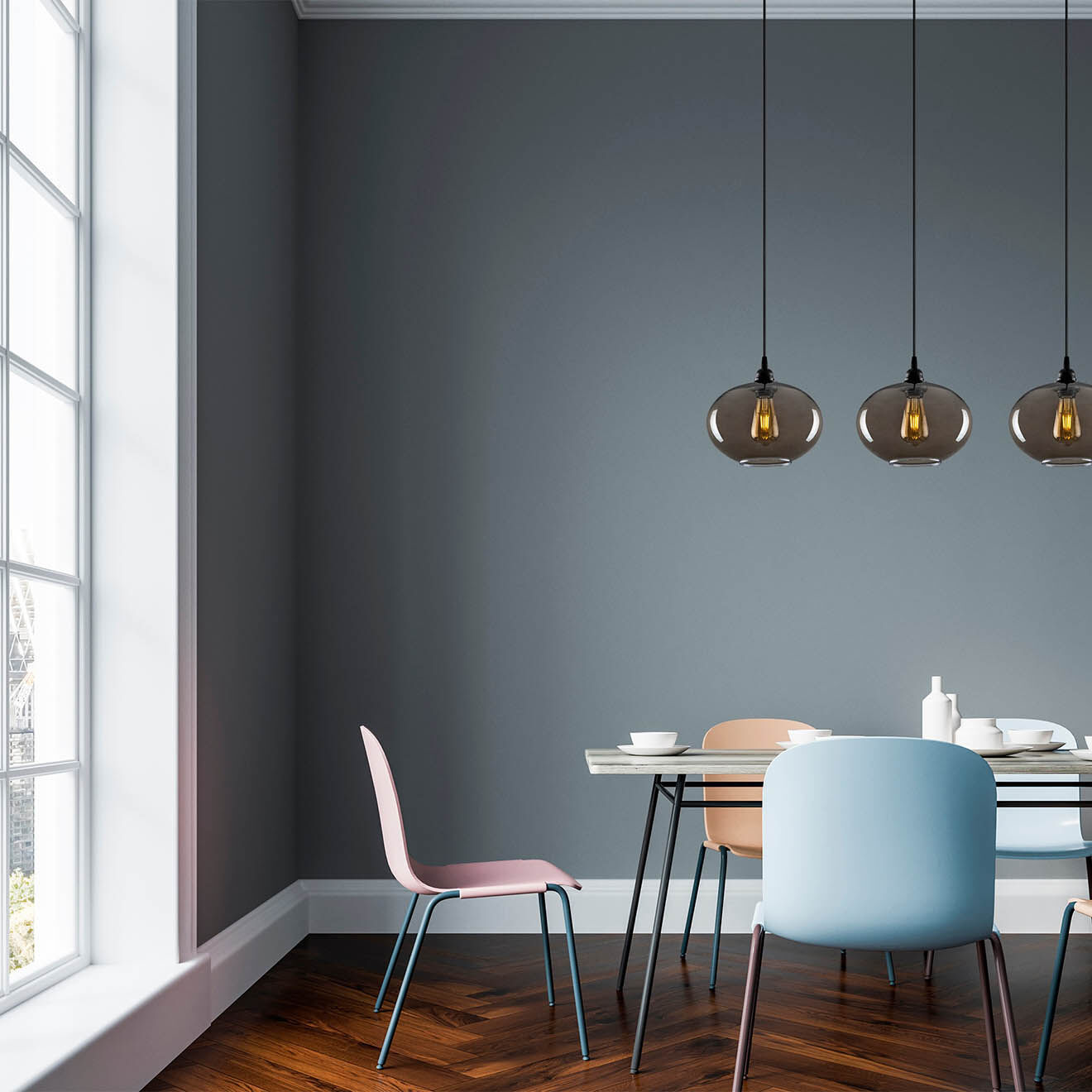 Opviq Suspension Smoked 052 gris fumé  - H.120x97 cm