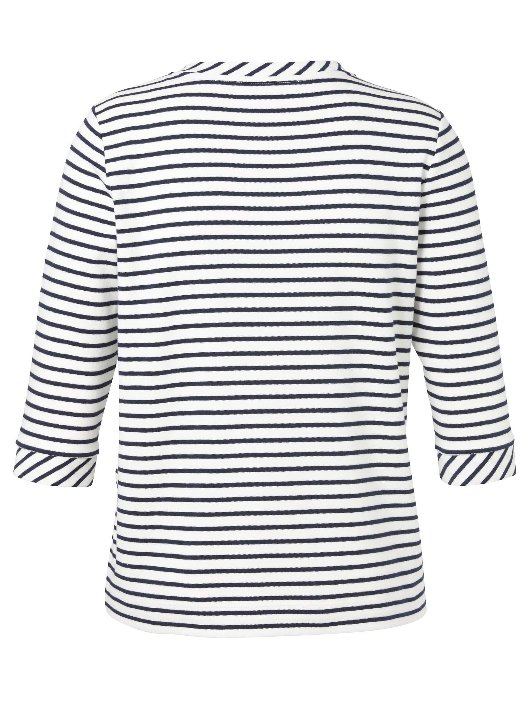 Gestreiftes  Sweatshirt mit Metallic-Frontprint