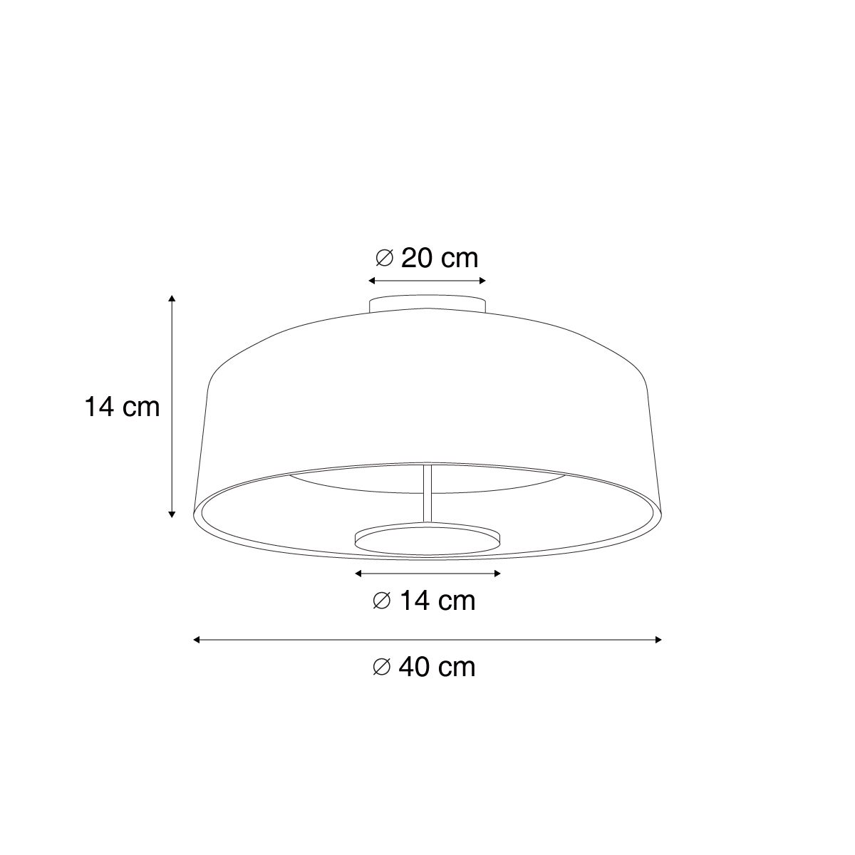 Moderne plafondlamp zwart velours incl. LED 3-staps dimbaar - Bredow