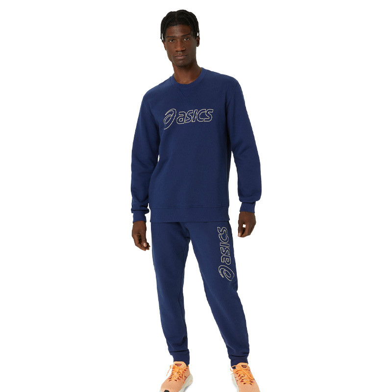 Pantalon de survêtement Asics en molleton bleu marine logo sweatpant