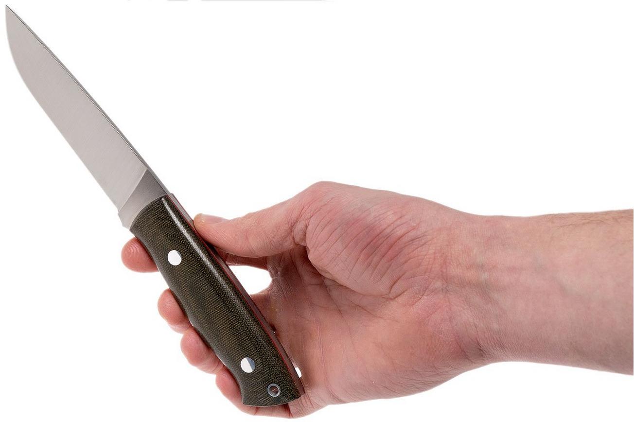 Brisa Trapper 115 Green Canvas Micarta Elmax Flat 2066 bushcraftmes