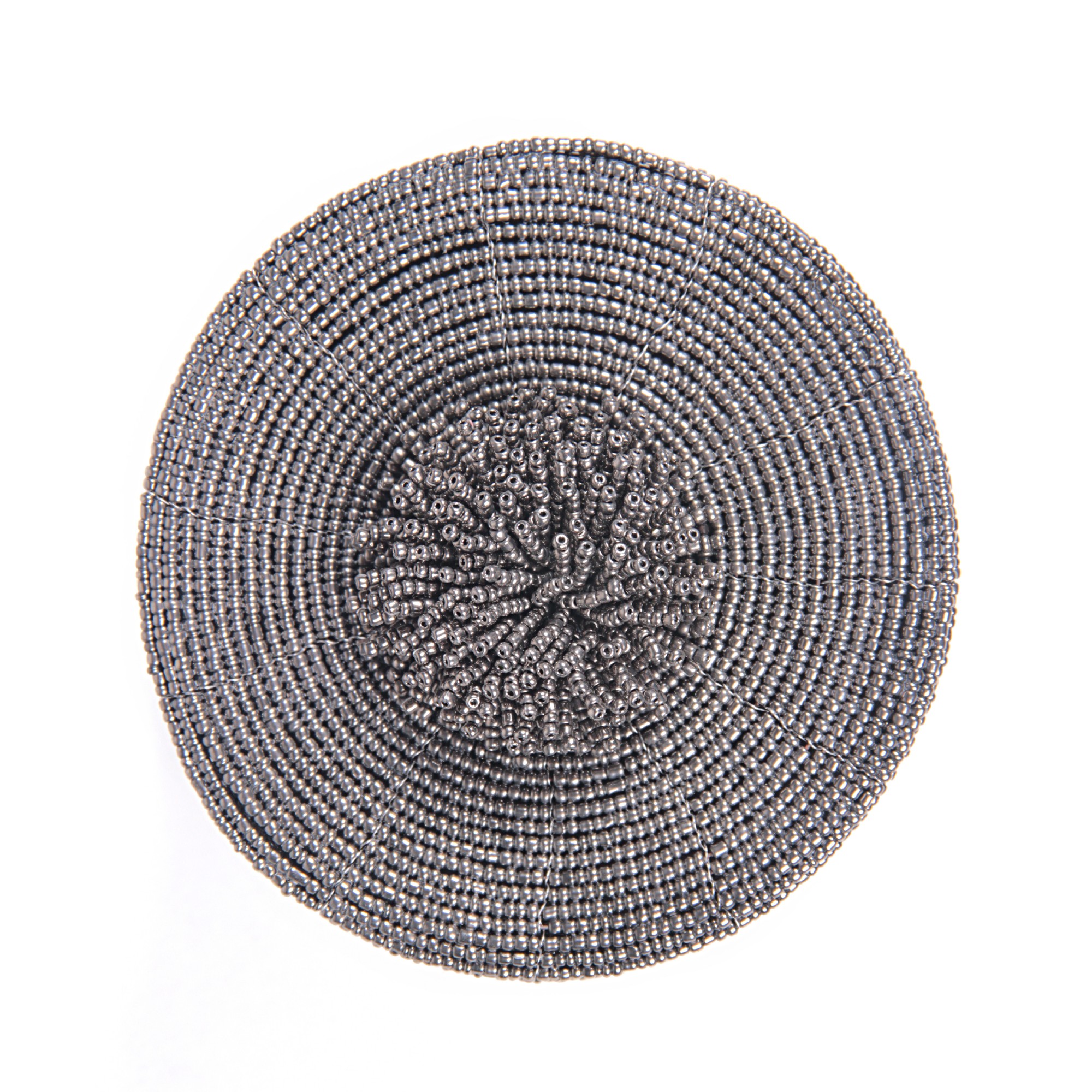 Deckelbehälter aus Glasperlen L, schwarz, weiß, Ø 11 cm, H 11 cm von fischer's lagerhaus
