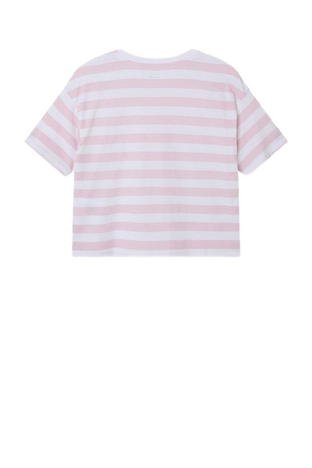 NAME IT gestreept T-shirt NKFVITANNI roze/wit