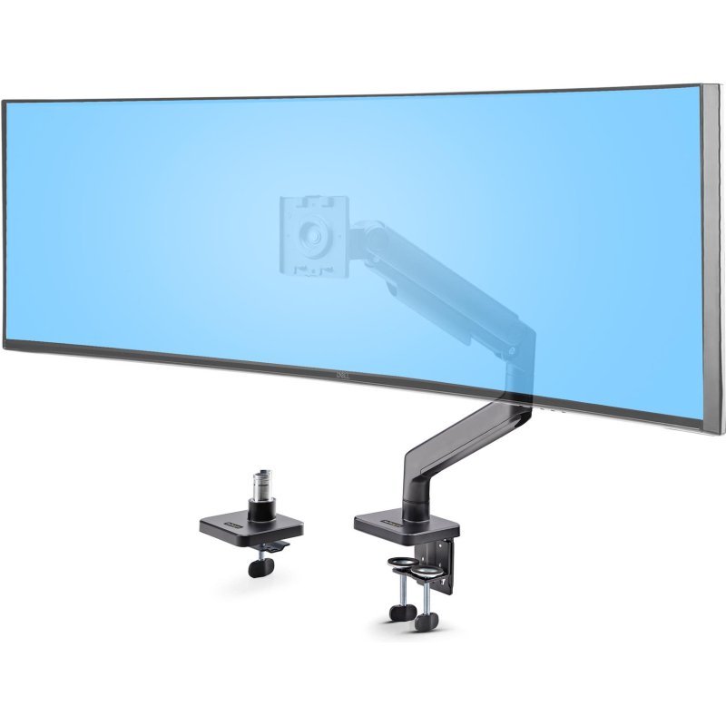 StarTech.com Support de Bureau pour Écrans Incurvés Jusqu'à 49 Pouces 32:9 Ultrawide, Bras à Ressort Mécanique pour Moniteur, Pince en C/Oeillet, Réglage Sans Outil, Max 20kg