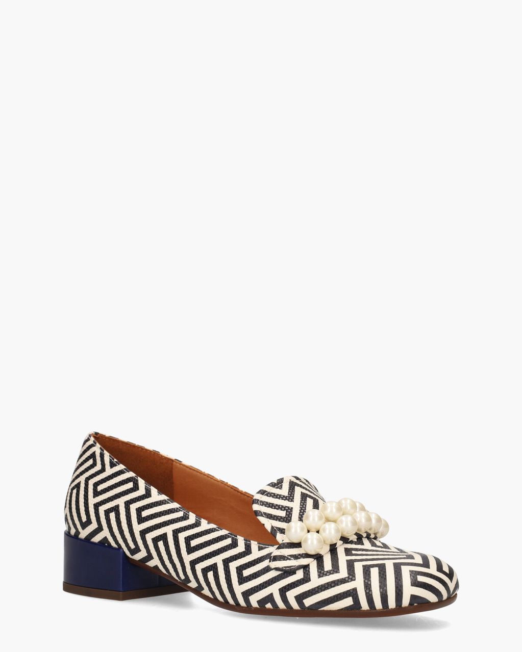 Chie Mihara Idako Zwart/Off-White Damesloafers