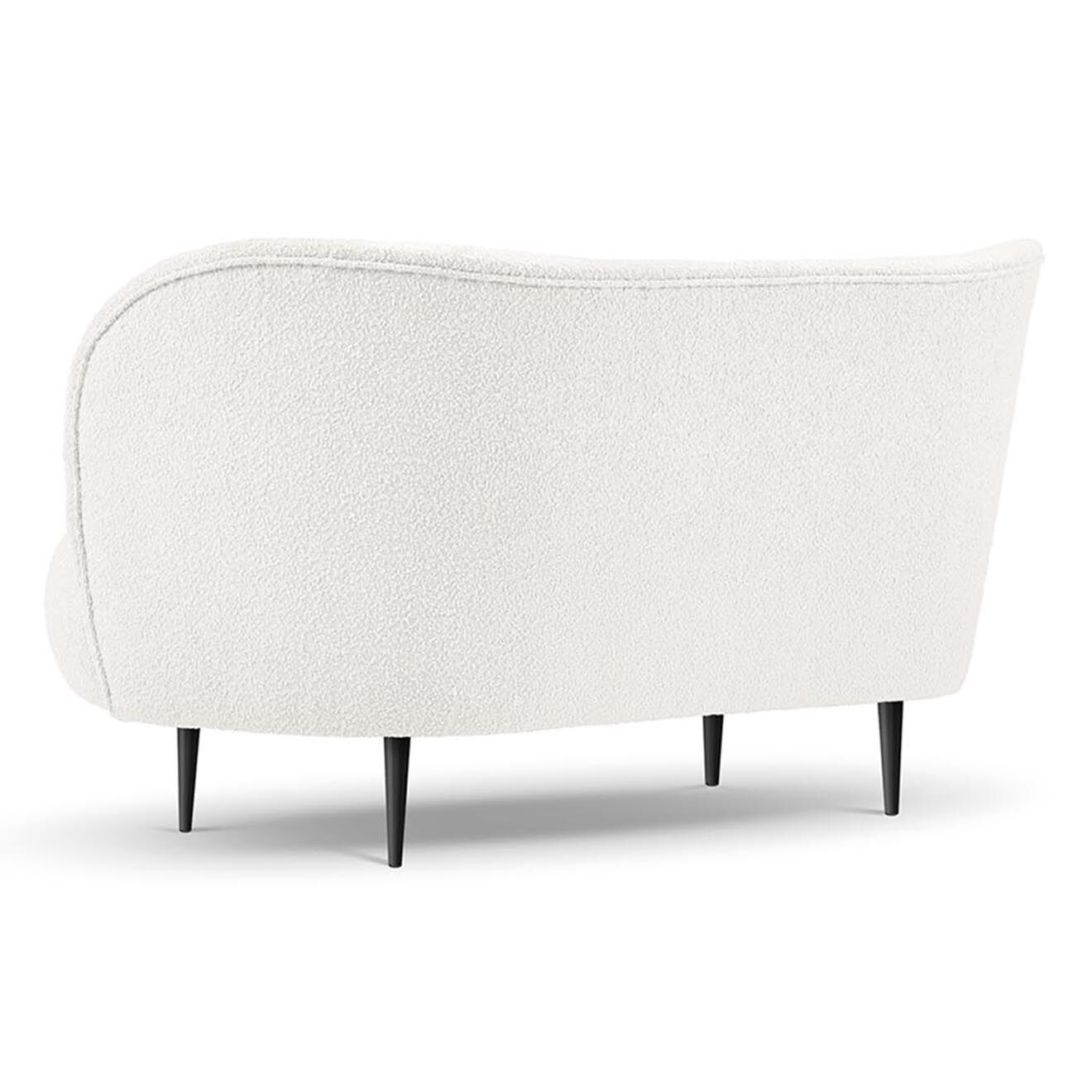 Mazzini Sofas Canapé Clove 2 places Velours bouclé blanc - 130x77x80 cm
