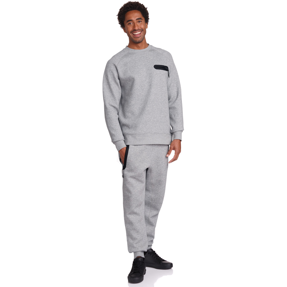 VanVaan Herren Sweatshirt mit Zippertasche hellgrau