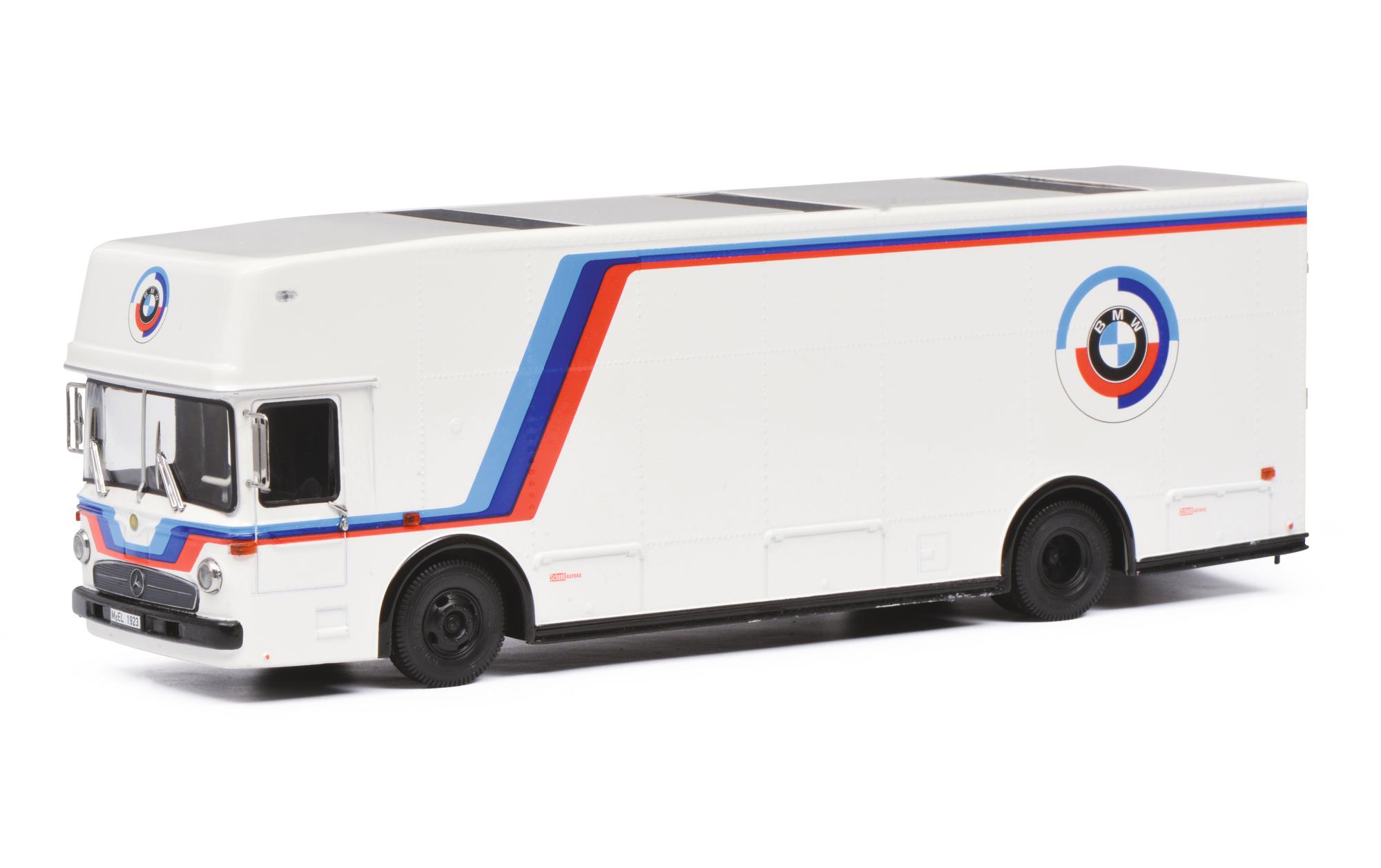 Bus Mercedes O317 BMW Renntransporter 1:87Mercedes Benz O317 Bus, umgebaut als BMW Renntransporter