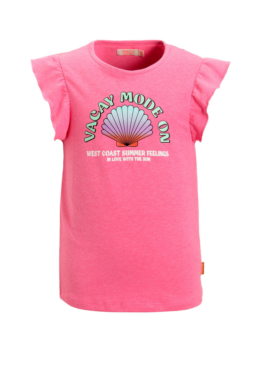 Orange Stars T-shirt Petri met printopdruk roze