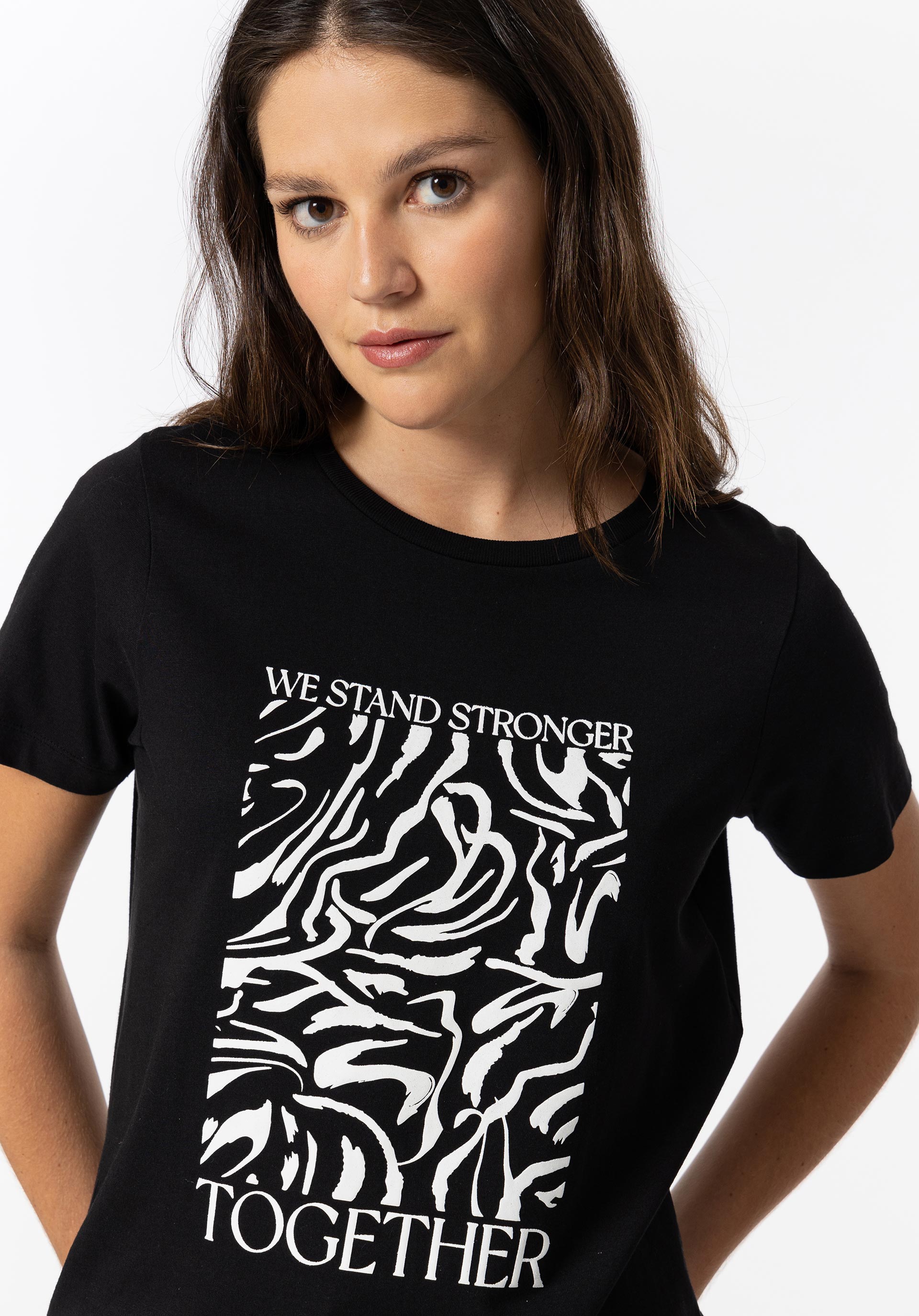 T-shirt Estampado Frontal com Relevo