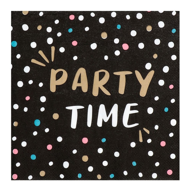 20 Servietten - Party Time - ca. 33 x 33 cm