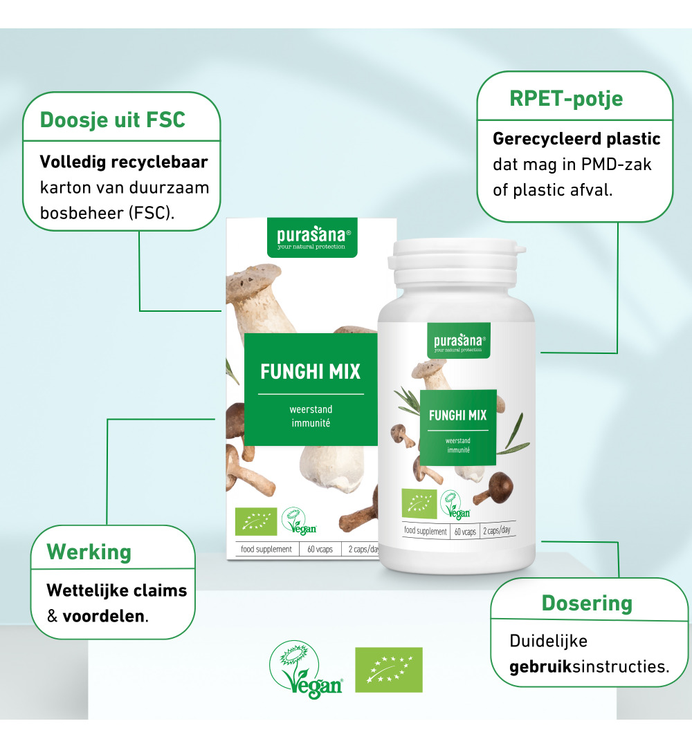 Purasana Funghi Mix Vegan Bio (60 vega capsules)